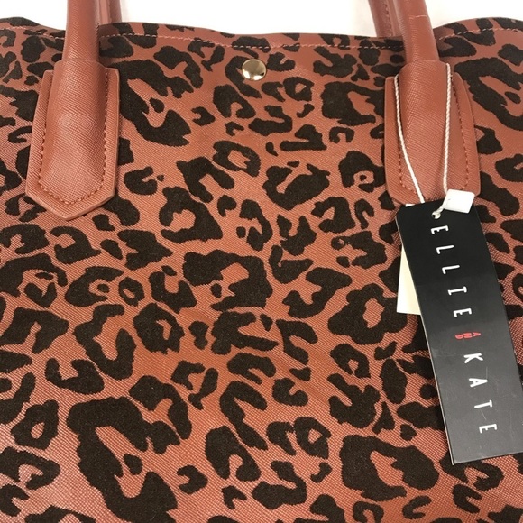 Ellie & Kate Brown Black Animal Print New With Tags Tote - Picture 4 of 15